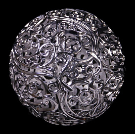Шар АЖУРНЫЙ МЕТАЛЛИЗИРОВАННЫЙ, серебряный, 200 мм, Морозко
