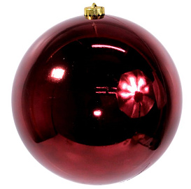 Пластиковый шар глянцевый, цвет: бордовый, 200 мм, Kaemingk