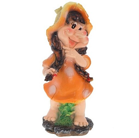 Фигура садовая Девочка Поганочка с косичками Н-45 см