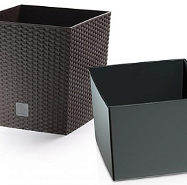 Кашпо для цветов RATO Low венге 2 предмета 37/64л DRTS400L-440U