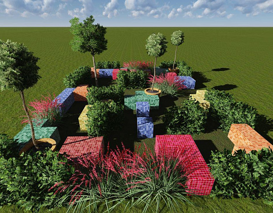 Александра Лаврухина – проект «Тетрис» – садовый центр «Южный» Разноцветные кубики
