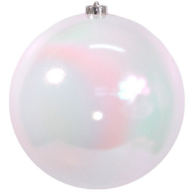 Пластиковый шар глянцевый, цвет: белый радужный, 200 мм, Kaemingk