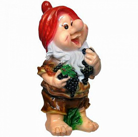 Фигура садовая Гном c виноградом