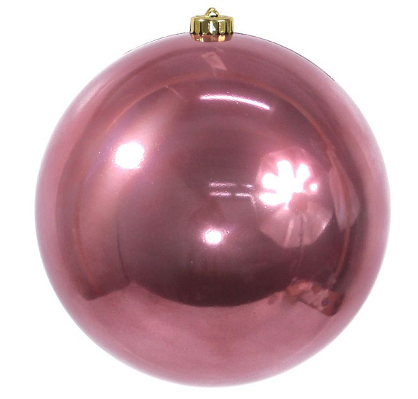 Пластиковый шар глянцевый, цвет: розовый шелк, 200 мм, Kaemingk