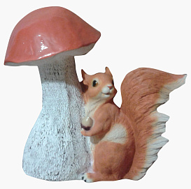 Фигура садовая Белка с грибами Н-25