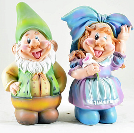 Фигура садовая Семейка веселых гномов