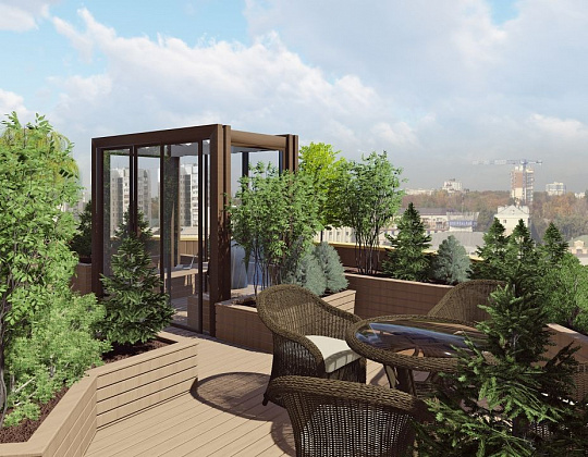 Инна Мусина – проект «Небо рядом» – садовый центр «Южный» Столик на крыше