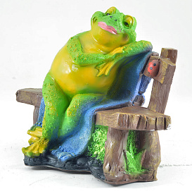 Фигура садовая Лягушка-толстушка (на лавке)