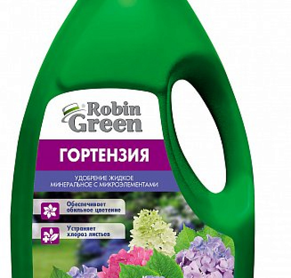 Удобрение цветочное минеральное жидкое Робин Грин для Гортензий 1л