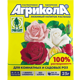 Удобрение цветочное АГРИКОЛА д/комнатных и садовых Роз 25г 