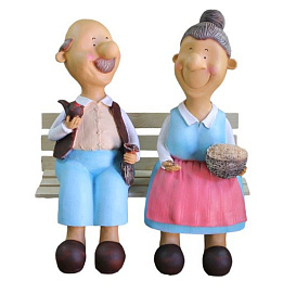 Фигура садовая Дед с бабкой на лавке