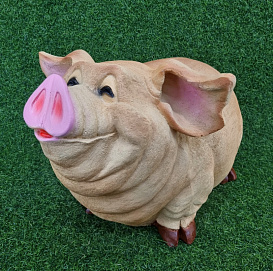 Фигура садовая Свинка толстушка Н-32 L-50 полистоун 