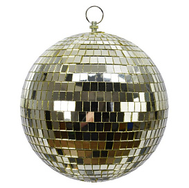 Ёлочный и интерьерный шар ЗЕРКАЛЬНОЕ ДИСКО, пенополистирол, стекло, золотой, 200 мм, Kaemingk