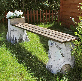 Фигура садовая Лавка пни березовые U07915 (Айронкр)