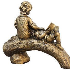 Фигура садовая Два человека на бревне Н-35 см