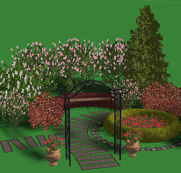 Ландшафтная композиция с сиренью №7 Эффект