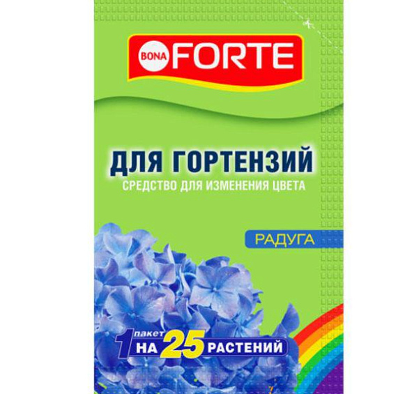 Удобрение цветочное Bona Forte Радуга средство для окраски гортензий 100г/285мл