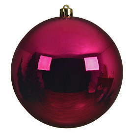 Пластиковый шар глянцевый, цвет: фуксия, 200 мм, Kaemingk