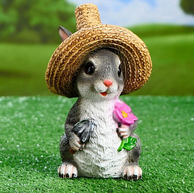 Фигура садовая Заяц в шляпе 