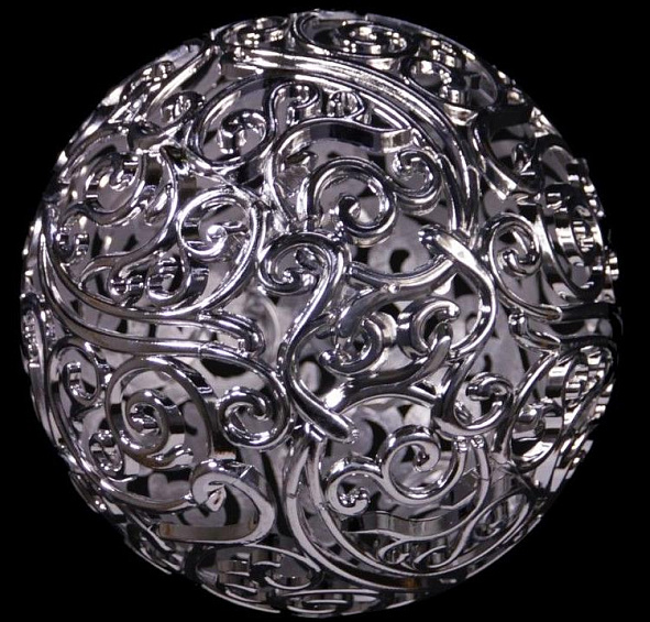 Шар АЖУРНЫЙ МЕТАЛЛИЗИРОВАННЫЙ, серебряный, 200 мм, Морозко