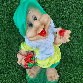 Фигура садовая Гном корзинка  