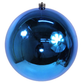 Пластиковый шар глянцевый, цвет: королевский синий, 200 мм, Kaemingk