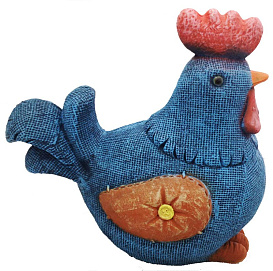 Фигура садовая Петух джинсовый 