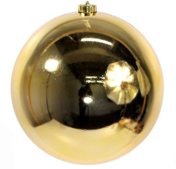 Пластиковый шар глянцевый, цвет: золотой, 200 мм, Kaemingk