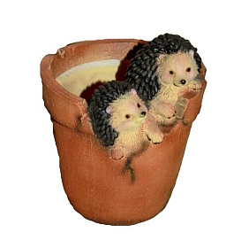 Фигура садовая Кашпо два ежа 