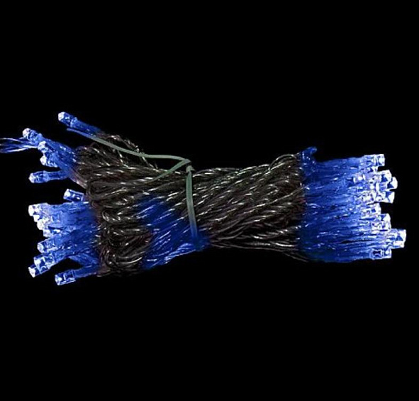 Электрогирлянда КЛИП ЛАЙТ СВЕТОДИНАМИКА  60м. c 600 LED лампами 24V, цвет синий