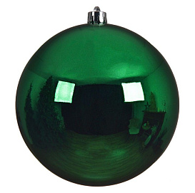 Пластиковый шар глянцевый, цвет: классический зелёный, 200 мм, Kaemingk