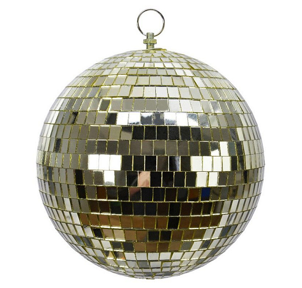Ёлочный и интерьерный шар ЗЕРКАЛЬНОЕ ДИСКО, пенополистирол, стекло, золотой, 200 мм, Kaemingk