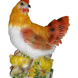 Фигура садовая Курица с тремя цыплятами F07785 (Айронкр)