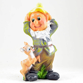 Фигура садовая Гном с олененком Н-50