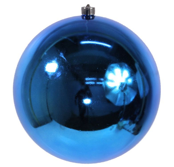 Пластиковый шар глянцевый, цвет: королевский синий, 200 мм, Kaemingk