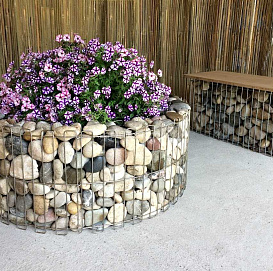 Габион Клумба круглая каменная 1,25*1,05*0,4( яч 25*50) ФЛОРАЛАЙФ