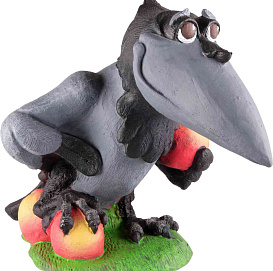 Фигура садовая Ворона с яблоком Ф020