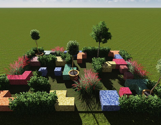 Александра Лаврухина – проект «Тетрис» – садовый центр «Южный» Кубики