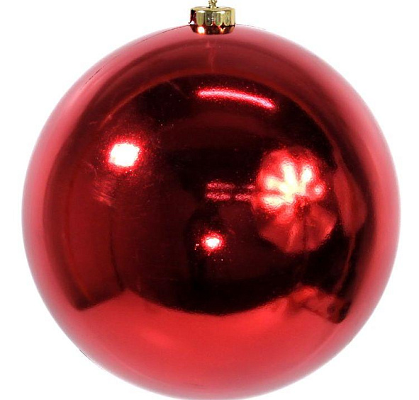 Пластиковый шар глянцевый, цвет: красный, 200 мм, Kaemingk
