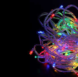 Электрогирлянда КЛИП ЛАЙТ СВЕТОДИНАМИКА  60м. c 600 LED лампами 24V, цвет мульти (разные цвета)