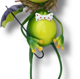 декор для  сада Лягушка в шляпе с зонтиком 330*200*130 ПКО