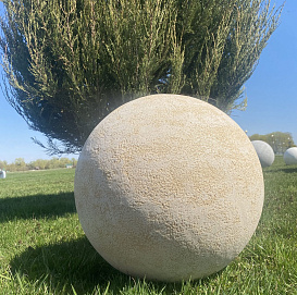 Шар декоративный (Камница) свело-бежевый мрамор D25