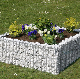 Габион Клумба квадратная каменная 1,2*1,2*0,4( яч 25*100) ФЛОРАЛАЙФ