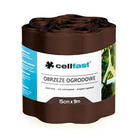 Бордюрная лента 15х9 коричневая гофра CELLFAST 30-012Н