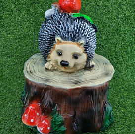 Фигура садовая Еж на пне 