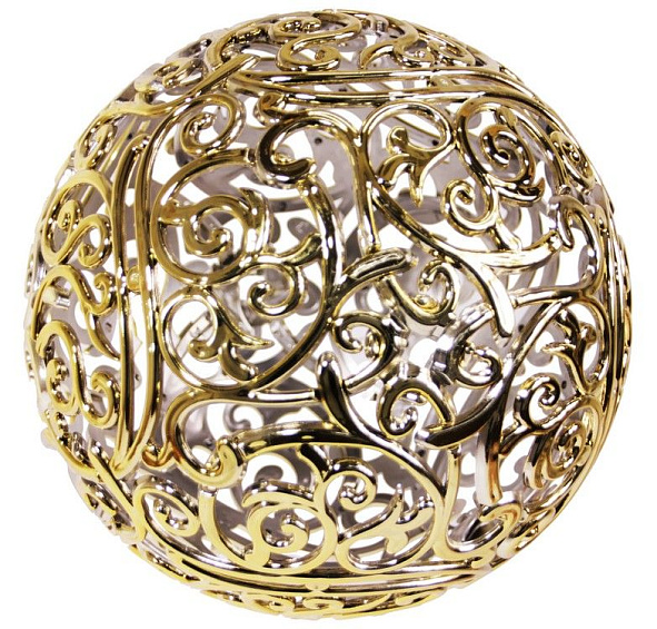 Шар АЖУРНЫЙ МЕТАЛЛИЗИРОВАННЫЙ, золотой, 200 мм, Морозко