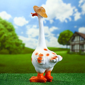 Фигура садовая Гусь цветной
