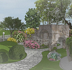 Светлана Мусина – проект «Чаепитие Алисы» – садовый центр «Южный» Беседка рисунок