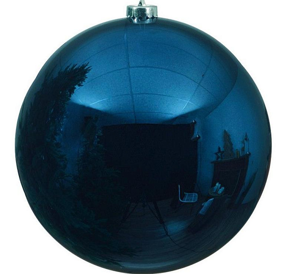 Пластиковый шар глянцевый, цвет: королевский синий, 200 мм, Kaemingk