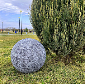 Шар декоративный (Камница) темно-серый мрамор D55